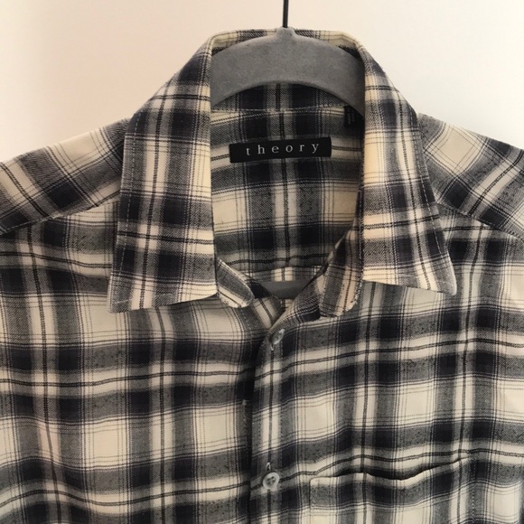 Theory button down casual plaid shirt small - Picture 4 of 4